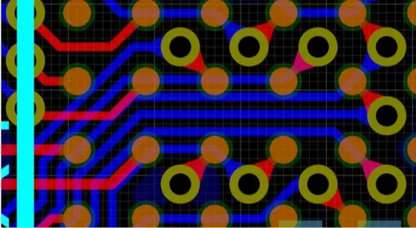 BGA trace routing channel technique
