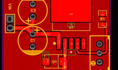 Gerber file visualization showing multi-layer PCB design