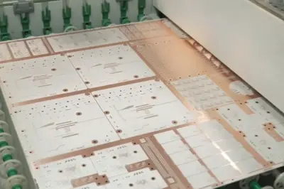 PCB being dipped in electroless copper bath for hole plating