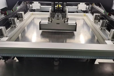 Solder paste printer in operation