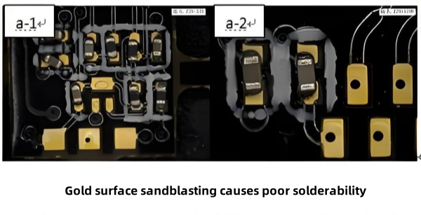 Gold surface sandblasting causes poor solderability.jpg